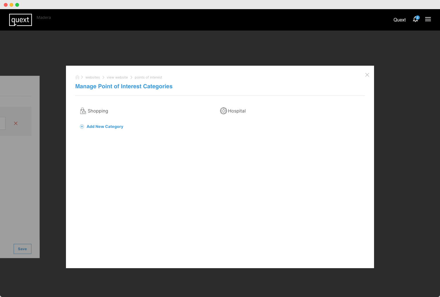 Manage Website Points of Interest Categories